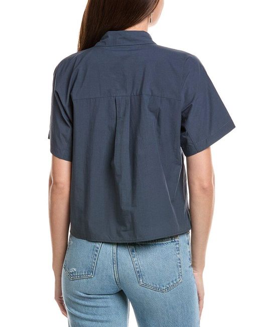 Eileen Fisher Blue Classic Collar Shirt