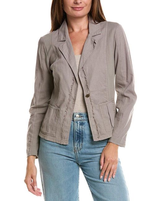 XCVI Gray Brax Linen-Blend Jacket