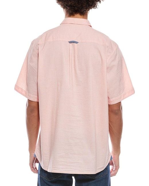 Tommy Bahama Pink Nova Wave Seersucker Shirt for men