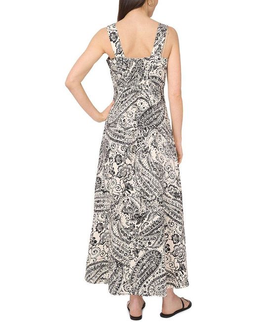 Vince Camuto Multicolor Square Neck Tiered Maxi Dress