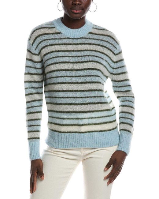 Madewell Blue Roadmap Stripe Ariana Chamade Pullover Alpaca-Blend Sweater