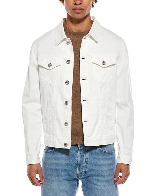 Brunello Cucinelli White Denim Jacket for men