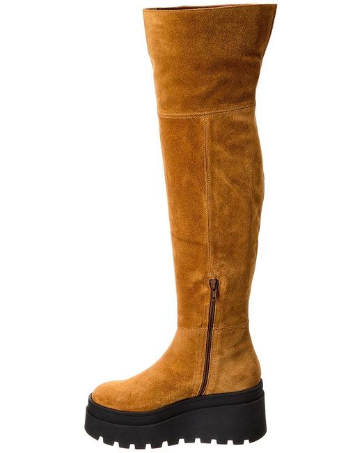 Free People Brown London Calling Suede Wedge Over-the-knee Boot