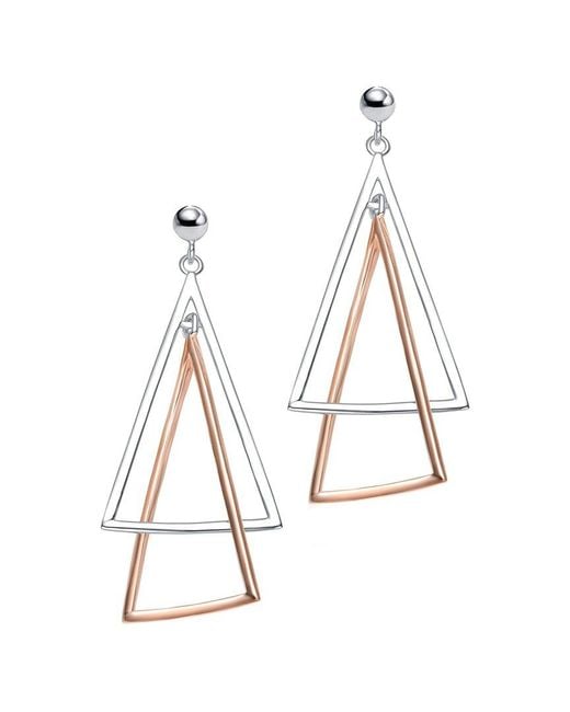 Genevive Jewelry White Two-tone Earrings
