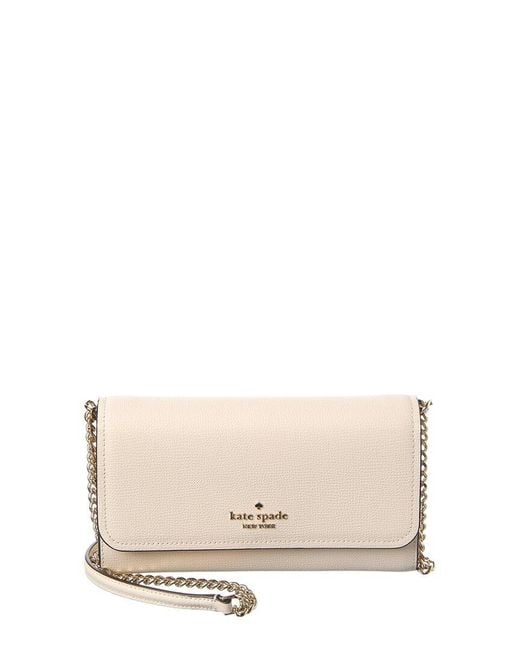 Kate Spade Natural Darcy Refined Grain Leather Chain Wallet Crossbody