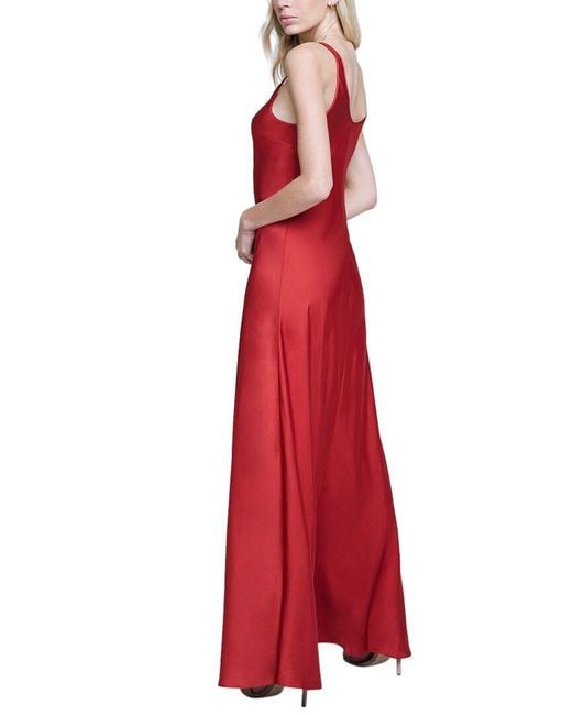 L'Agence Red Clea Scoop Neck Slip Dress