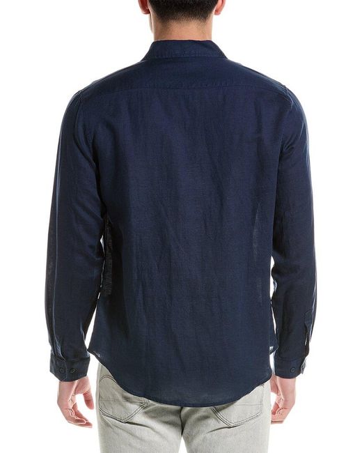 Onia Blue Air Linen-blend Shirt for men