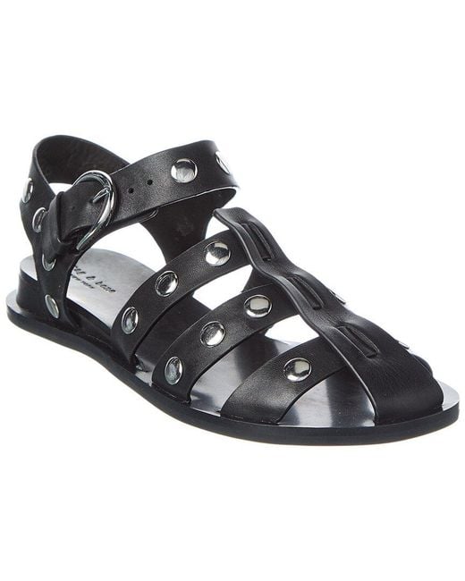 Rag & Bone Black Beau Leather Fisherman Sandal