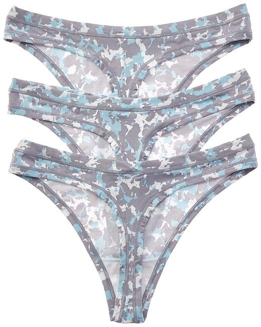 B.tempt'd Blue Set Of 3 Future Foundation Thong