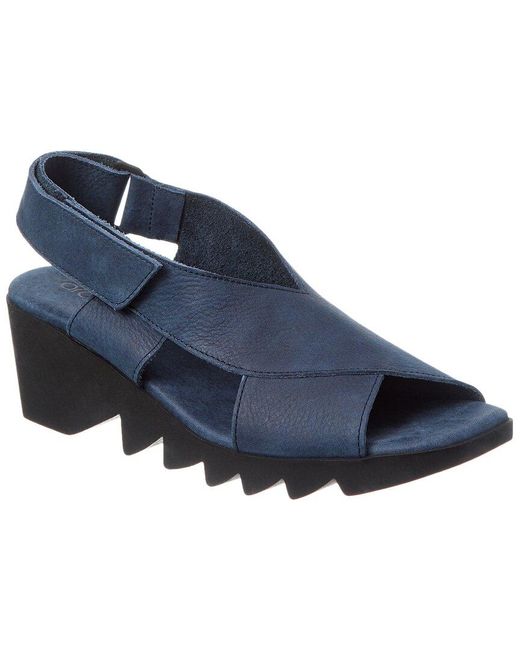 Arche Blue Himali Leather Wedge Sandal