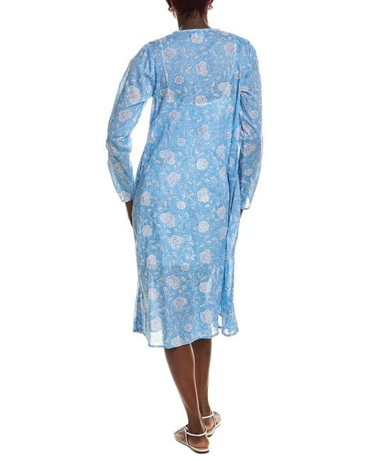 MER ST BARTH Blue Printed Kaftan