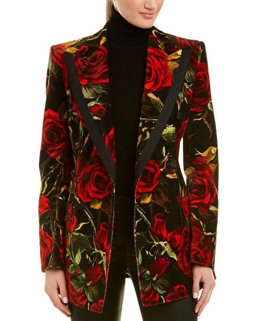 【関税込み】DOLCE&GABBANA JACKET WITH ROSE Dolce & Gabbana Long floral-print Down Jacket | Black | FARFETCH