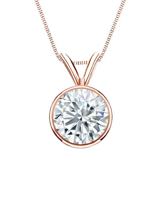 Sabrina Designs Lab Grown Diamonds White 14K Rose 2.50 Ct. Tw. Lab-Grown Diamond Solitaire Necklace