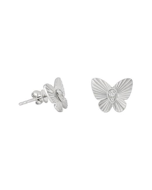 Maitre De Diamant Metallic 18K 0.05 Ct. Tw. Diamond Earrings