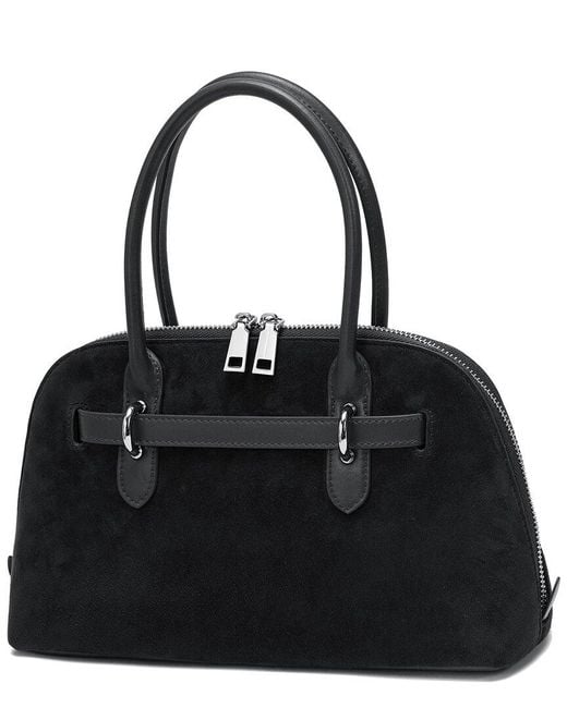 Tiffany & Fred Paris Black Hand-woven Leather Messenger Bag