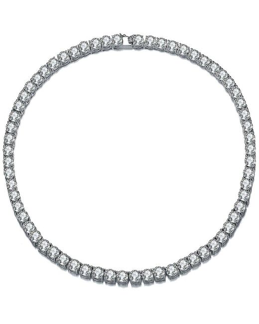 Genevive Jewelry Silver Cz Tennis Necklace in Metallic Lyst