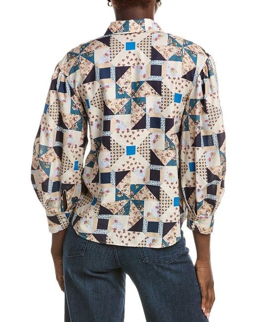 Max Mara Blue Weekend Mescal Print Blouse