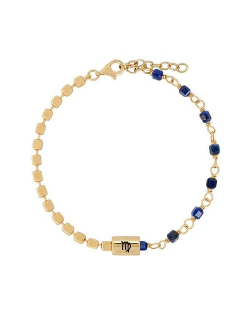 Karma and Luck Metallic Zodiac Plated Lapis Beaded Bracelet