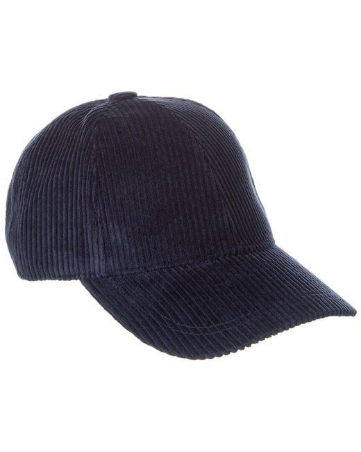 Bruno Magli Blue Corduroy Baseball Cap