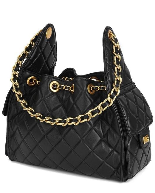 Tiffany & Fred Paris Black Quilted Leather Shoulder Bag