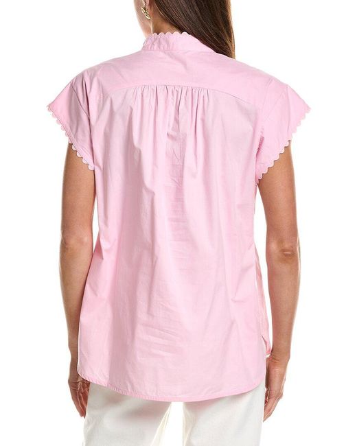 English Factory Pink Ric Rac Detailed Short Sleeve Shirt