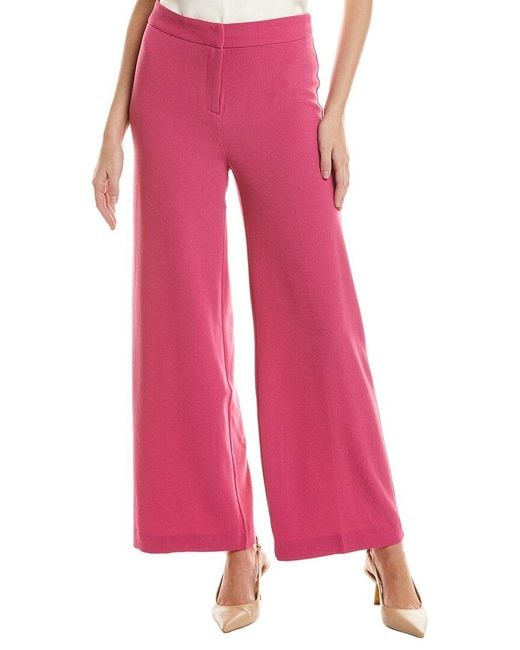 Nanette Lepore Pink Wide Leg Crepe Pant