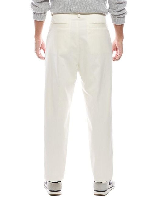 Brunello Cucinelli White Leisure Fit Cashmere-Blend Pant for men