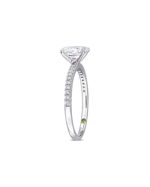 Lab Grown Diamonds White 14K 1.17 Ct. Tw. Lab Grown Diamond & Tsavorite Ring