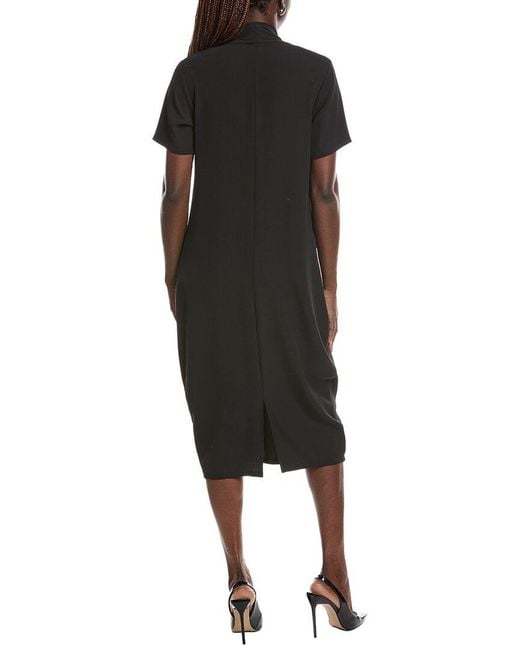 Joseph Ribkoff Black Solid Midi Dress