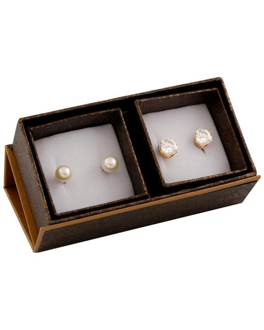 Splendid Black 14k 8-8.5mm Freshwater Pearl Set Of Studs