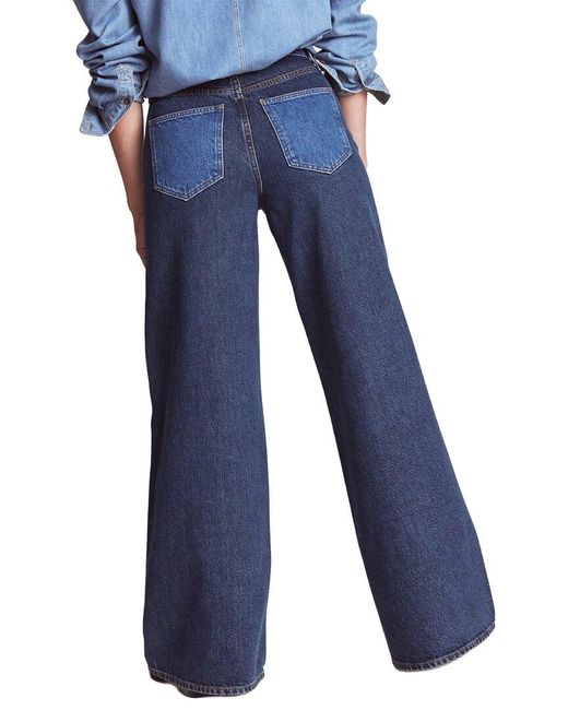 Boden Blue High Rise Hotch Potch Wide Leg Jean