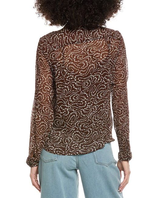 Rag & Bone Brown Amaris Silk-blend Top