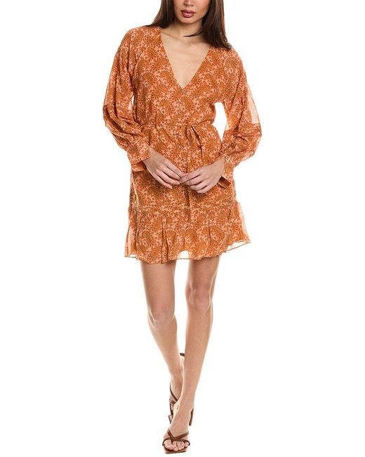 Joie Orange Bree Silk Mini Dress