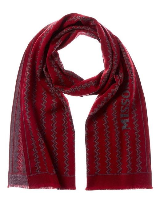 Missoni Red Wool Scarf