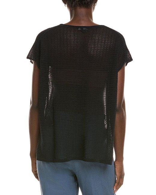 Eileen Fisher Black Jewel Neck Sweater