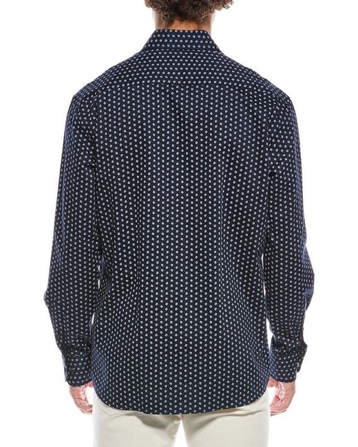 Eterna Blue Modern Fit Dobby Shirt for men
