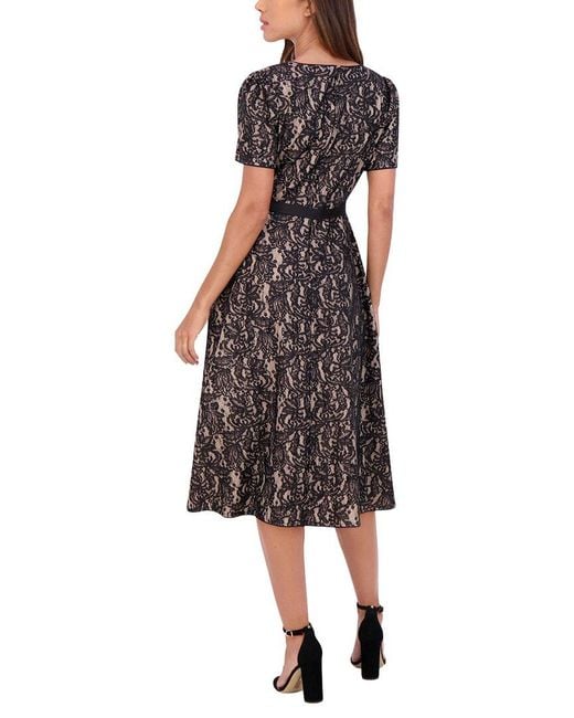 Kensie Black Sequin Bonded Midi Dress