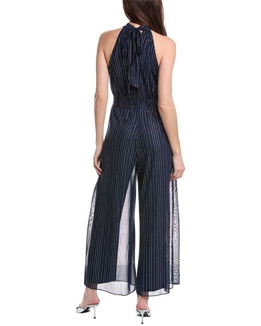 Vince Camuto Blue Mesh Jumpsuit