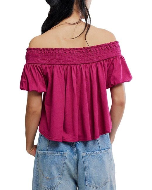 Free People Red Mabel Knit Top