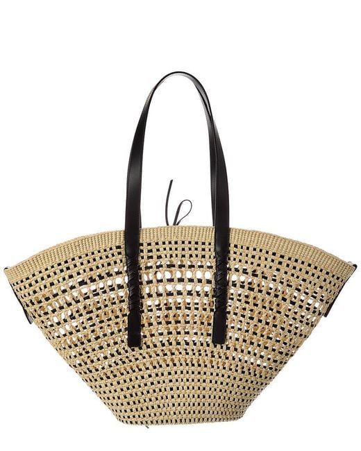 Loewe Metallic Braid Large Palm & Leather Tote