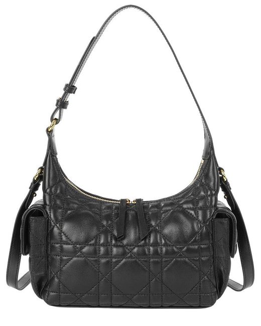 Tiffany & Fred Paris Black Quilted Lambskin Leather Shoulder Bag