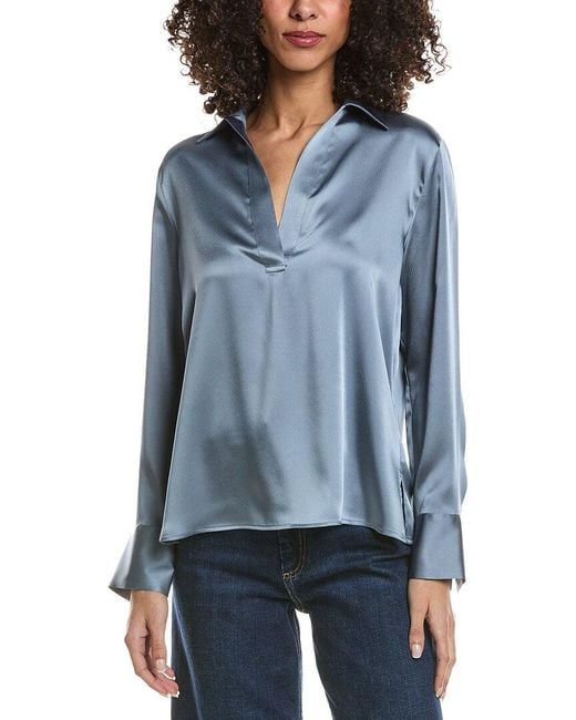 Vince Blue Pullover Polo Shirt