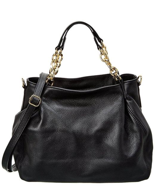 Italian Leather Shoulder Bag in Black Lyst