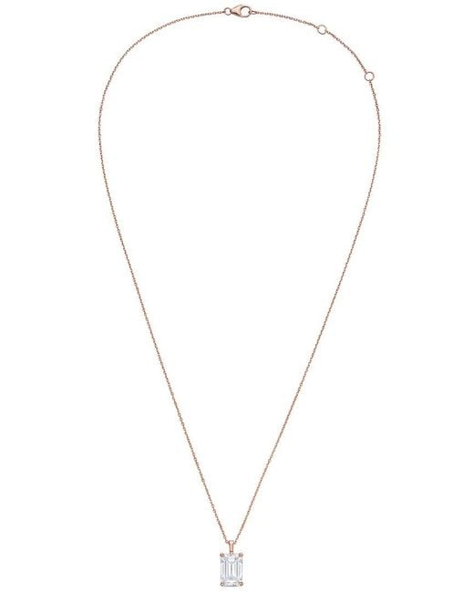 Diana M White Diana M. 14K Rose 5.00 Ct. Tw. Lab-Grown Diamond Solitaire Pendant