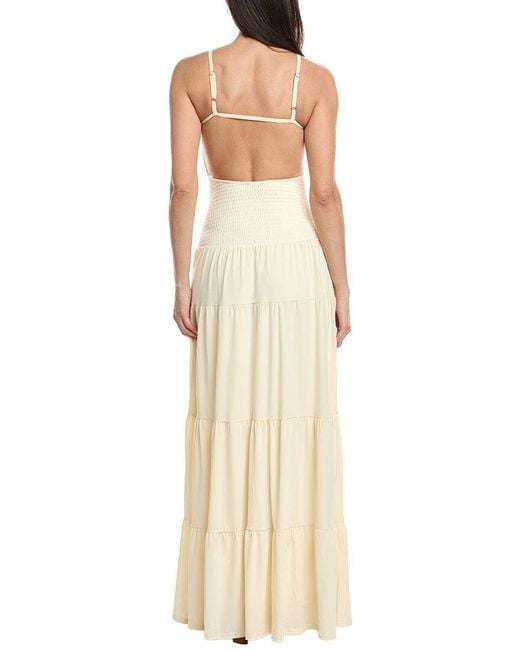 WeWoreWhat Natural Smocked Maxi Dress