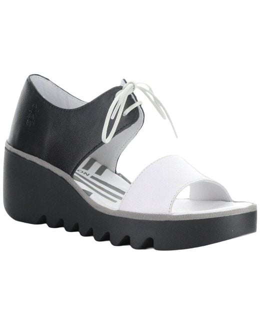 Fly London White Bilu Leather Sandal
