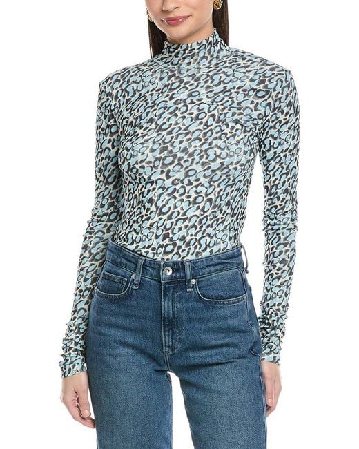 Nanushka Blue Josa Fitted Turtleneck Top