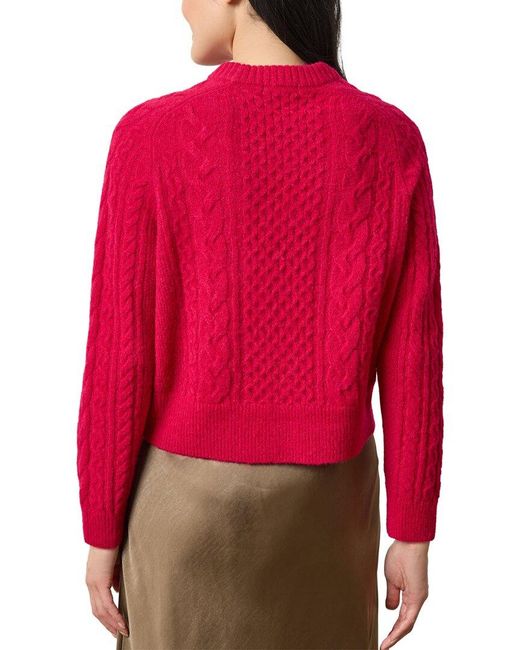 Lilla P Red Mixed Stitch Alpaca & Wool-Blend Pullover