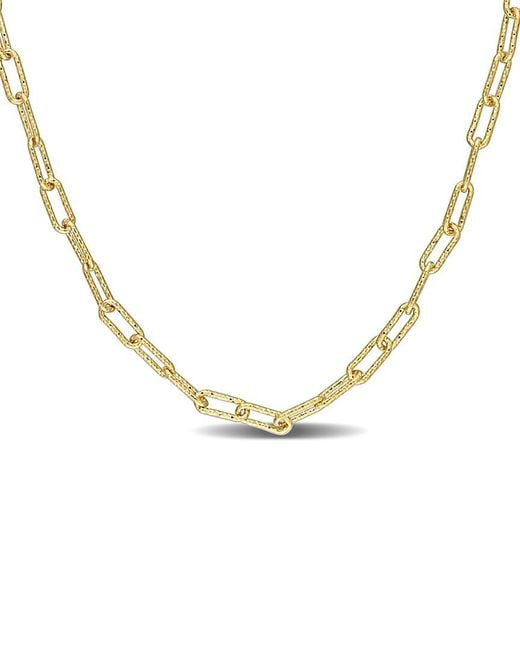 Italian Silver Metallic 18K Over Paperclip Chain Necklace