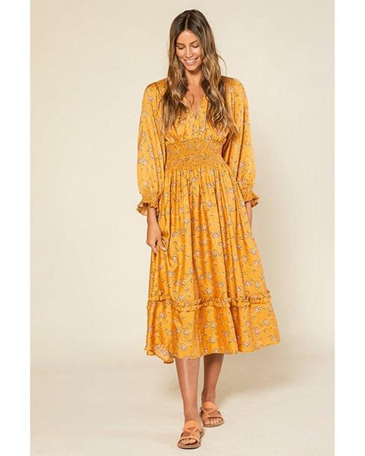 Outerknown Yellow Oceana Silk-blend Dress